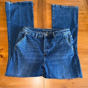 Michael Kors Denim Jeans Sz 12 Front Pockets Flare Dark Wash Classic Chic Womens